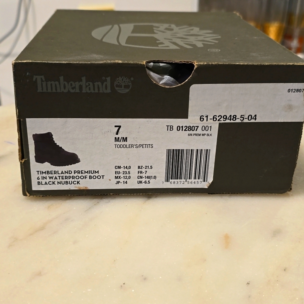 Toddler Boys 6in Waterproof Black Nubuck